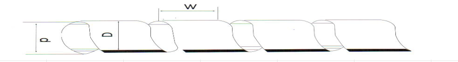 PE Spiral Wrap dimensional drawing